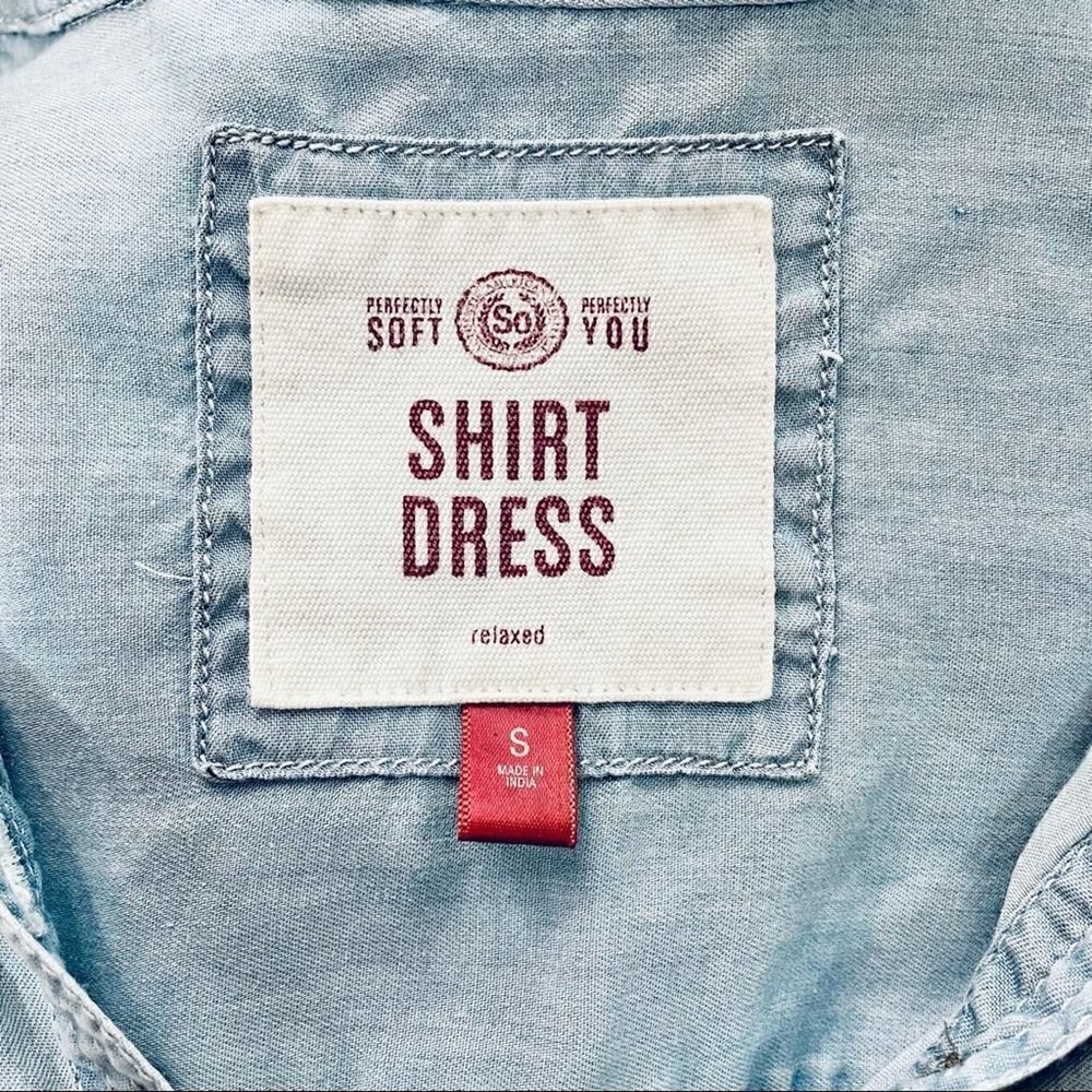 SO Shirt Dress Relaxed Denim Womens Small - Picture 10 of 13